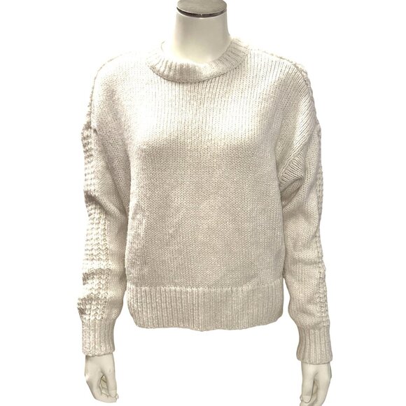 Abercrombie Fitch Small Cream Textured Pullover Sweater Winter Cozy Core - Picture 2 of 9